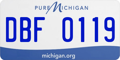 MI license plate DBF0119