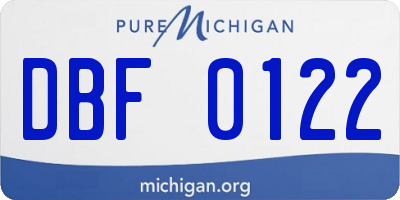 MI license plate DBF0122