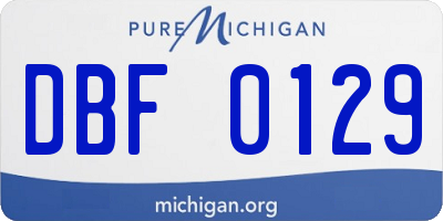 MI license plate DBF0129