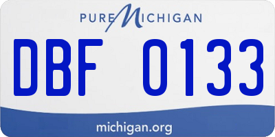 MI license plate DBF0133