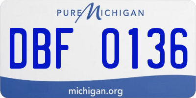 MI license plate DBF0136