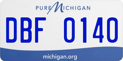 MI license plate DBF0140