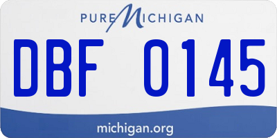 MI license plate DBF0145