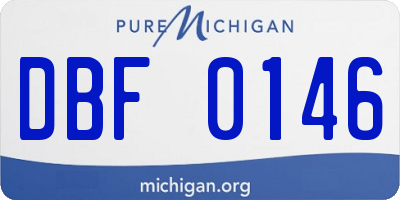 MI license plate DBF0146