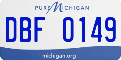 MI license plate DBF0149