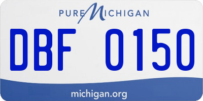 MI license plate DBF0150
