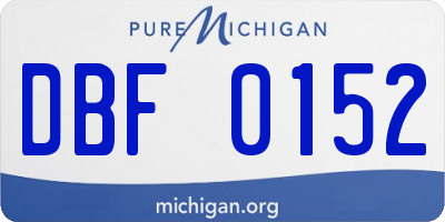 MI license plate DBF0152