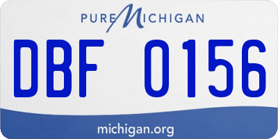 MI license plate DBF0156