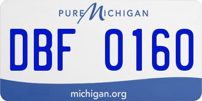MI license plate DBF0160