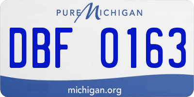 MI license plate DBF0163