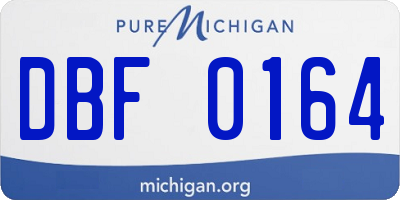 MI license plate DBF0164