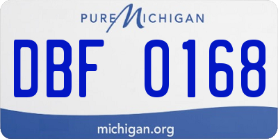 MI license plate DBF0168