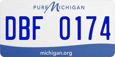 MI license plate DBF0174