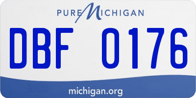 MI license plate DBF0176