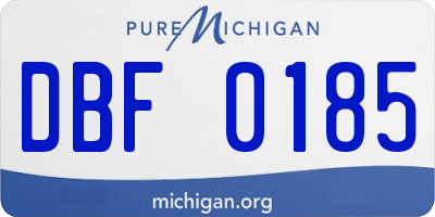 MI license plate DBF0185