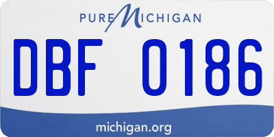 MI license plate DBF0186