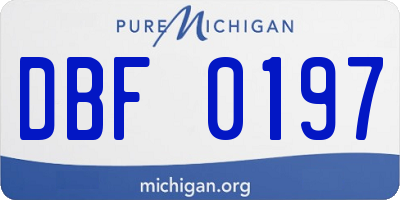 MI license plate DBF0197