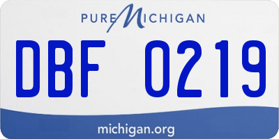 MI license plate DBF0219