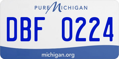 MI license plate DBF0224