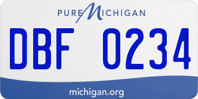 MI license plate DBF0234