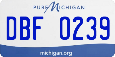 MI license plate DBF0239
