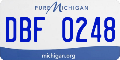 MI license plate DBF0248