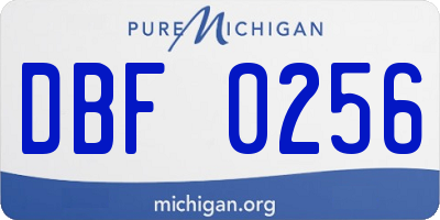 MI license plate DBF0256