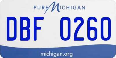 MI license plate DBF0260