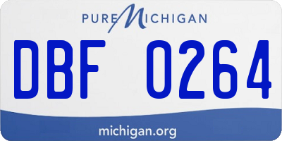 MI license plate DBF0264