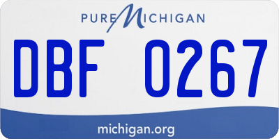 MI license plate DBF0267