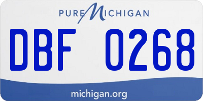 MI license plate DBF0268