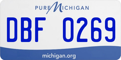 MI license plate DBF0269