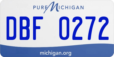 MI license plate DBF0272