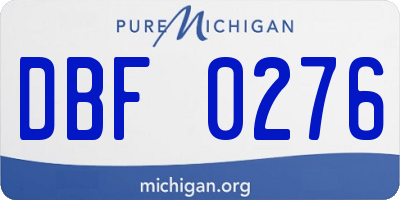 MI license plate DBF0276