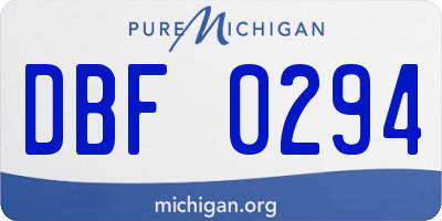 MI license plate DBF0294