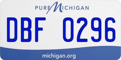 MI license plate DBF0296