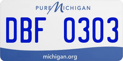 MI license plate DBF0303