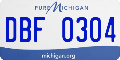 MI license plate DBF0304