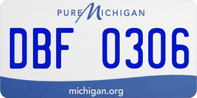 MI license plate DBF0306