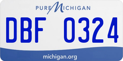 MI license plate DBF0324