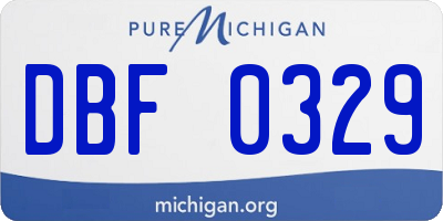 MI license plate DBF0329