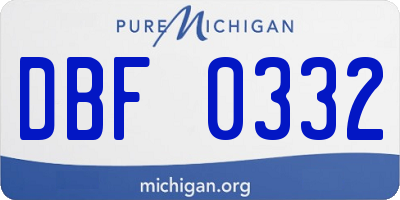 MI license plate DBF0332
