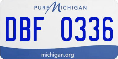 MI license plate DBF0336