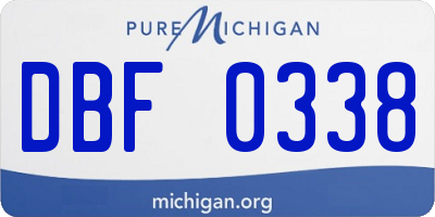 MI license plate DBF0338