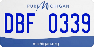 MI license plate DBF0339