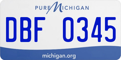 MI license plate DBF0345