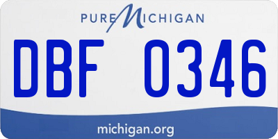 MI license plate DBF0346