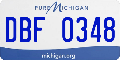 MI license plate DBF0348