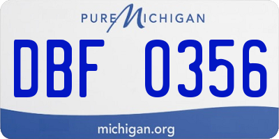 MI license plate DBF0356