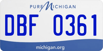 MI license plate DBF0361